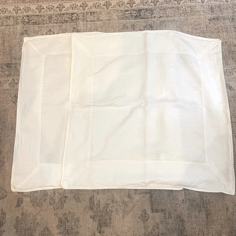 Serena and Lilly Positano Linen Euro Sham in pure white set of 2